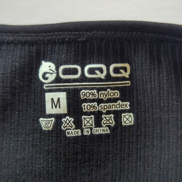 OQQ Ribbed Yoga Sleeveless Padded Bell Bottom Flare Jumpsuit MEDIUM Black - Picture 2 of 14